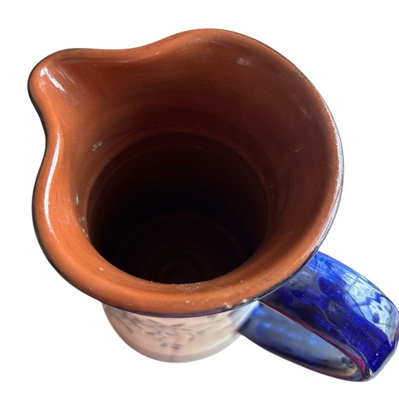 Blue & white Hand-Painted Sangia Portuguese Pottery Clay Terracotta Pitcher - Picture 6 of 11